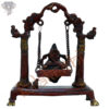 Photo of Swinging Ganesh Statue in Maroon colour finishing - Back side