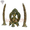 Photo of Lord Ganesh / Ganesha Statue with two set of Ivory shaped stands - facing Right side