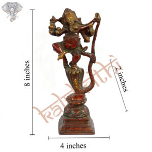 Photo of Dancing Lord Gajanan on Snake - with measurements