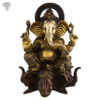 Photo of Abhaya Hastha Ganapati Idol Sitting on 5 faced Elephant Throne-22"-Facing Front