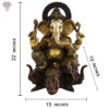 Photo of Abhaya Hastha Ganapati Idol Sitting on 5 faced Elephant Throne-22"-with measurements