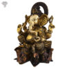 Photo of Abhaya Hastha Ganapati Idol Sitting on 5 faced Elephant Throne-22"-facing Left side