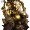 Photo of Abhaya Hastha Ganapati Idol Sitting on 5 faced Elephant Throne-22"-facing Right side