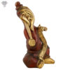 Photo of Very Unique Ganesh Statue with Pen in his hand writing Ramayan with beautiful Copper Finishing-11"-Facing left side