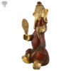 Photo of Very Unique Ganesh Statue with Pen in his hand writing Ramayan with beautiful Copper Finishing-11"-Facing Right side