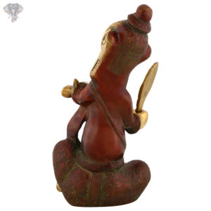 Photo of Very Unique Ganesh Statue with Pen in his hand writing Ramayan with beautiful Copper Finishing-11"-Back side