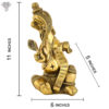 Photo of Very Unique Ganesh Statue with Pen in his hand writing Ramayan with beautiful Gold Finishing-11"-with Measurements