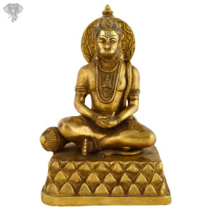 Photo of Lord Hanuman Statue, Sitting and Meditating-13"-Facing Front