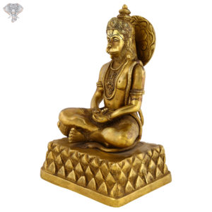 Photo of Lord Hanuman Statue, Sitting and Meditating-13"-facing Right side
