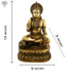 Photo of Sitting Lord Hanuman Statue with blessing hands-14"-with Measurements