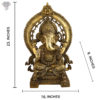 Photo of Serene Ganesha Statue with Arch at back-23"-with measurements