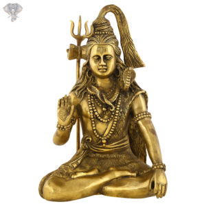 Photo of Lord Shiva with blessing hands-11"-Facing Front