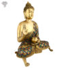 Photo of Beautiful Handcrafted Buddha Statue with Torquoise Work-26"-Facing Right side