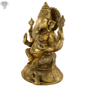 Photo of Beautiful Ganapati statue with blessing hands-14"-facing Right side