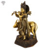 Photo of Lord Krishna Statue with Flute and Cow-20"-Facing left side
