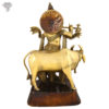 Photo of Lord Krishna Statue with Flute and Cow-20"-Back side