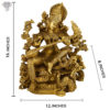 Photo of Very Rare, Very Artistic Goddess Saraswati Statue-16"-with Measurements