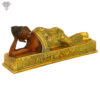 Photo of Beautiful Handcrafted Buddha Statue with Gold and Green Finishing-5"-facing Left side