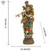 Photo of Lord Krishna Statue with Flute-31"-with Measurements