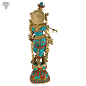 Photo of Lord Krishna Statue with Flute-31"-Back side
