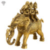 Photo of Unique Ganesha Statue sitting on a Elephant Riding with Riddhi and Siddhi-8"-facing Left side