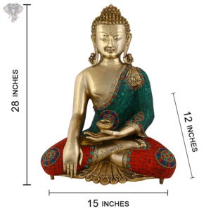 Photo of Beautiful Handcrafted Buddha Statue-28"-with measurements