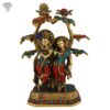 Photo of Lord Krishna and Radha Statue with Beautiful Multicolour Turquoise work-17"-Facing Front