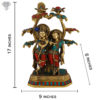Photo of Lord Krishna and Radha Statue with Beautiful Multicolour Turquoise work-17"-with Measurements