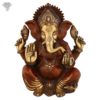 Photo of Artistic Ganesh Statue with Maroon Finishing-14"-Facing Front