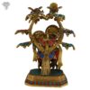 Photo of Lord Krishna and Radha Statue with Beautiful Multicolour Turquoise work-17"-Back side
