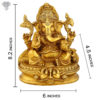 Photo of Serene Ganesha statue Sitting on Throne-8"-with measurements