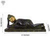 Photo of Beautiful Handcrafted Sleeping Buddha Statue with Torquoise Work-12"-Back side