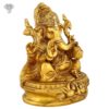 Photo of Serene Ganesha statue Sitting on Throne-8"-facing Left side