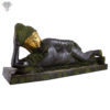 Photo of Beautiful Handcrafted Sleeping Buddha Statue with Torquoise Work-12"-Zoomed in