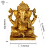 Photo of Serene Ganesha statue Sitting on Throne with Blessing Hands-10"-with measurements