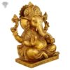 Photo of Serene Ganesha statue Sitting on Throne with Blessing Hands-10"-facing Left side