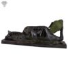 Photo of Beautiful Handcrafted Sleeping Buddha Statue with Torquoise Work-12"-Back side