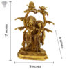 Photo of Radha Krishna Statue with flute, Standing under a Tree-17"-with Measurements