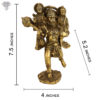 Photo of Unique Hanuman Statue carrying Ram and Lakshman on his shoulders-7"-with Measurements