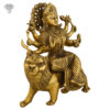 Photo of Goddess Durga sitting on Lion with Sword-8"-facing Left side