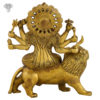 Photo of Goddess Durga sitting on Lion with Sword-8"-Back side