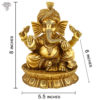 Photo of Lord Ganesh with Blessing Hands-8"-with measurements