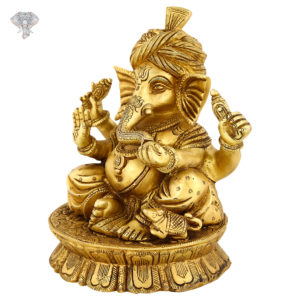Photo of Lord Ganesh with Blessing Hands-8"-facing Right side