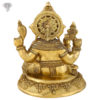 Photo of Lord Ganesh Seating on a Throne with Blessing Hands-13"-Back side