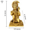 Photo of Hanuman Statue, Sitting with blessing hands-9"-with measurements