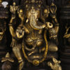 Photo of Lord Ganesh holding Axe and Snake in his hands - 19"-Zoomed in