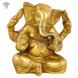 Photo of Unique Ganesha Statue with no Crown-6"-Facing Front