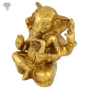 Photo of Unique Ganesha Statue with no Crown-6"-facing Left side
