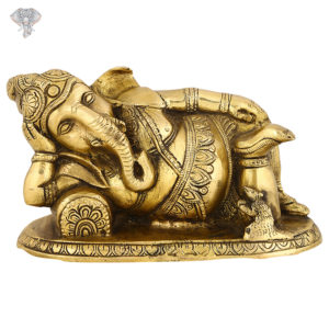 Photo of Unique Ganesha Statue resting on bed-5"-Facing Front