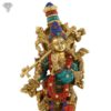 Photo of Standing Lord Krishna Statue with Beautiful Multicolour Turquoise work-16"-Zoomed in